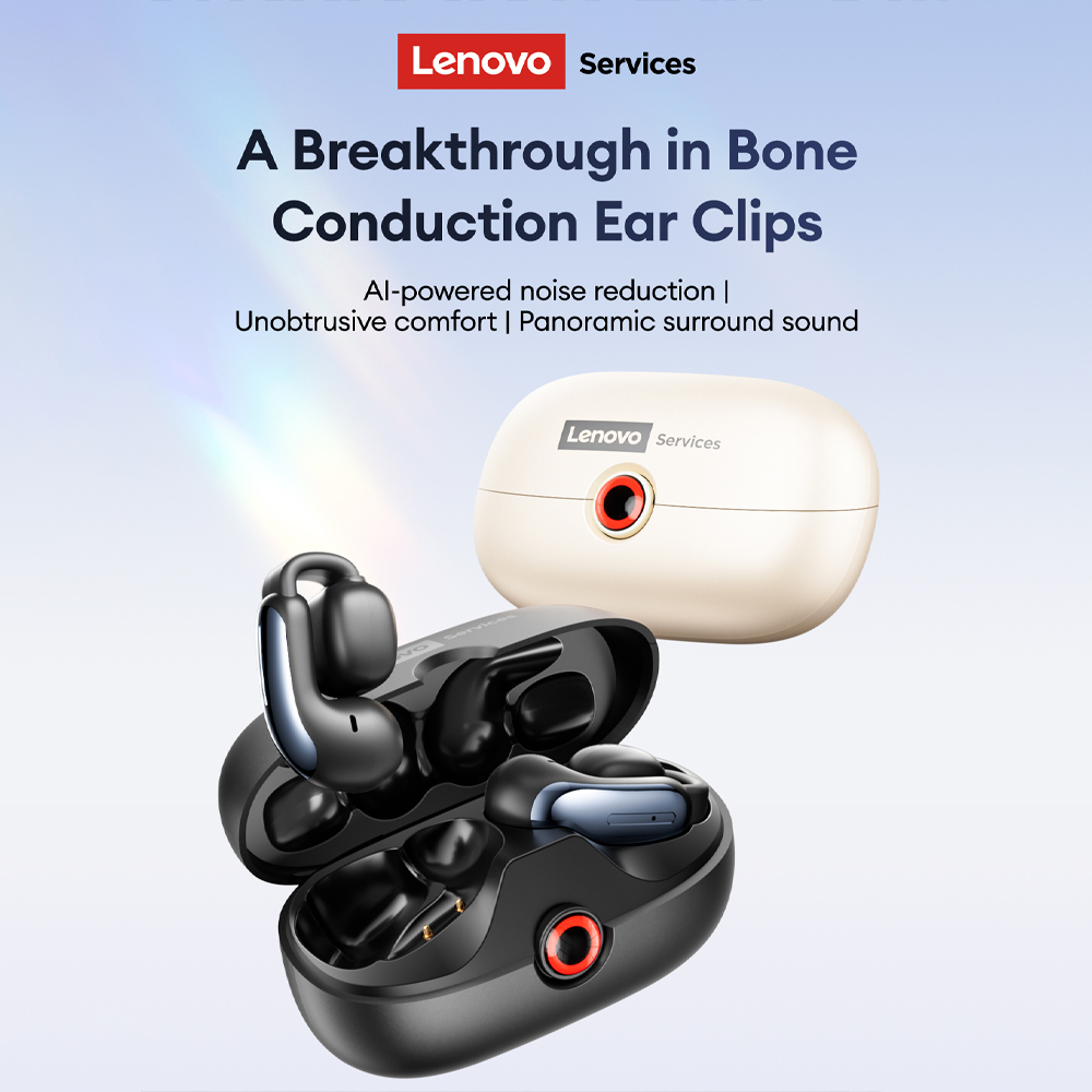 Noise Cancelling Headphone - Lenovo LES-108 Conduction osseuse TWS oreille